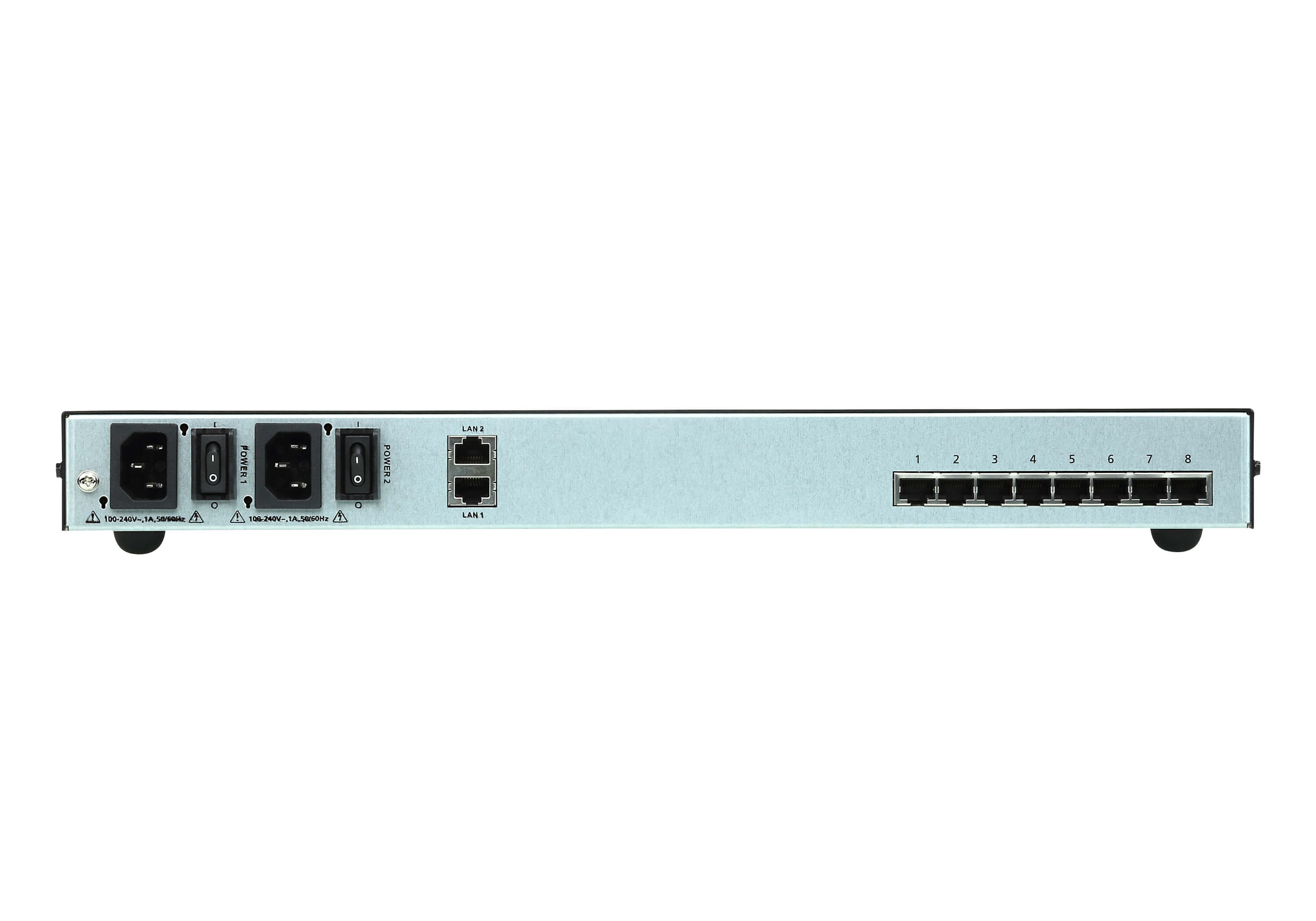 8-Port Serial Console Server with Dual Power/LAN — изглед 2