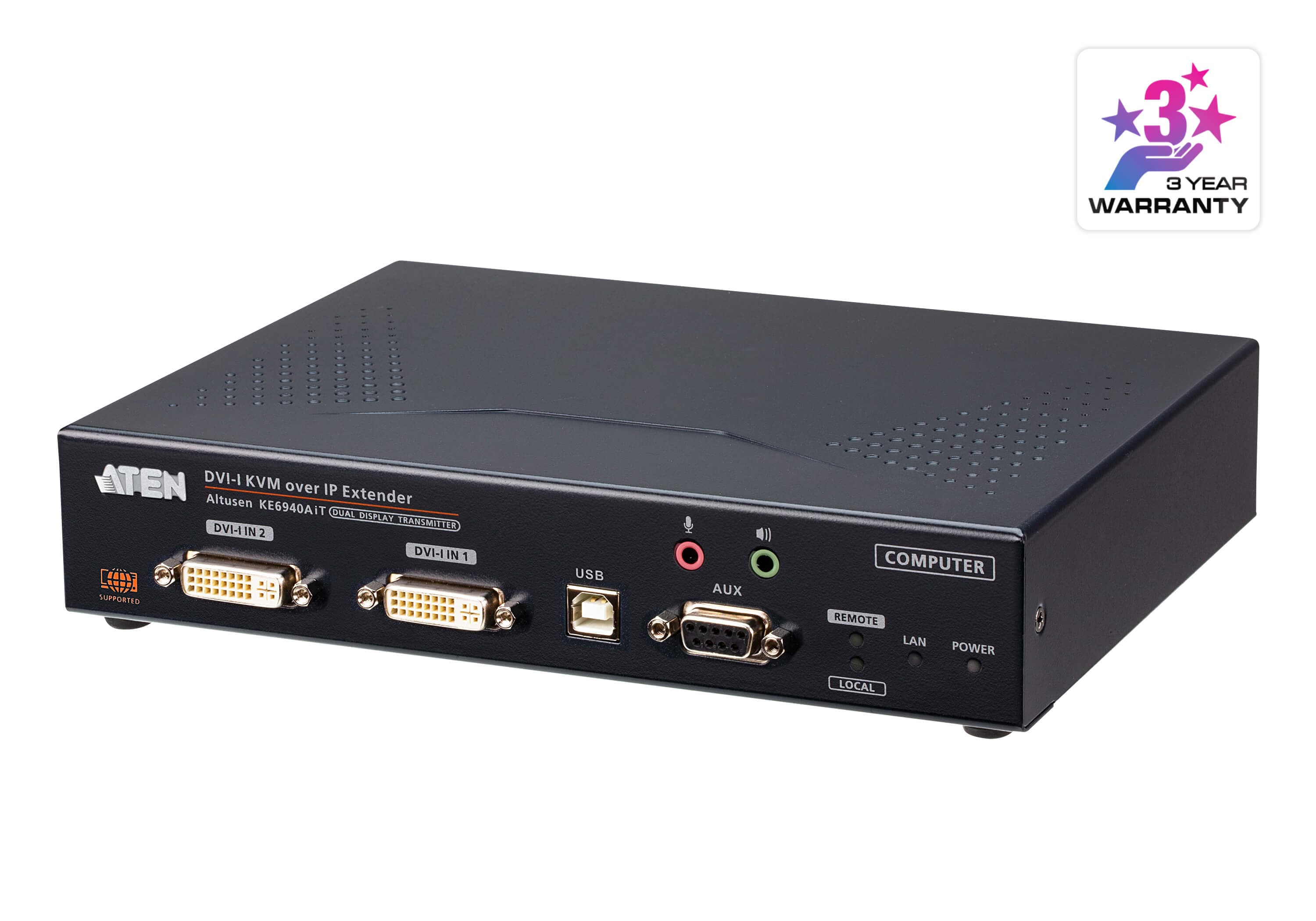 DVI-I Dual Display KVM over IP Transmitter with Internet Access — изглед 3