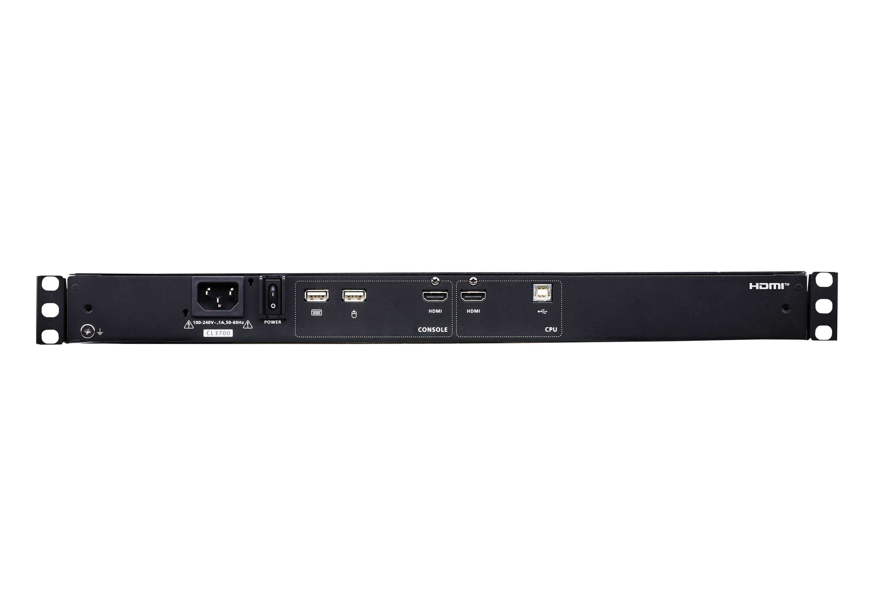 Ultra Short Depth Single Rail WideScreen LCD Console (USB, HDMI)