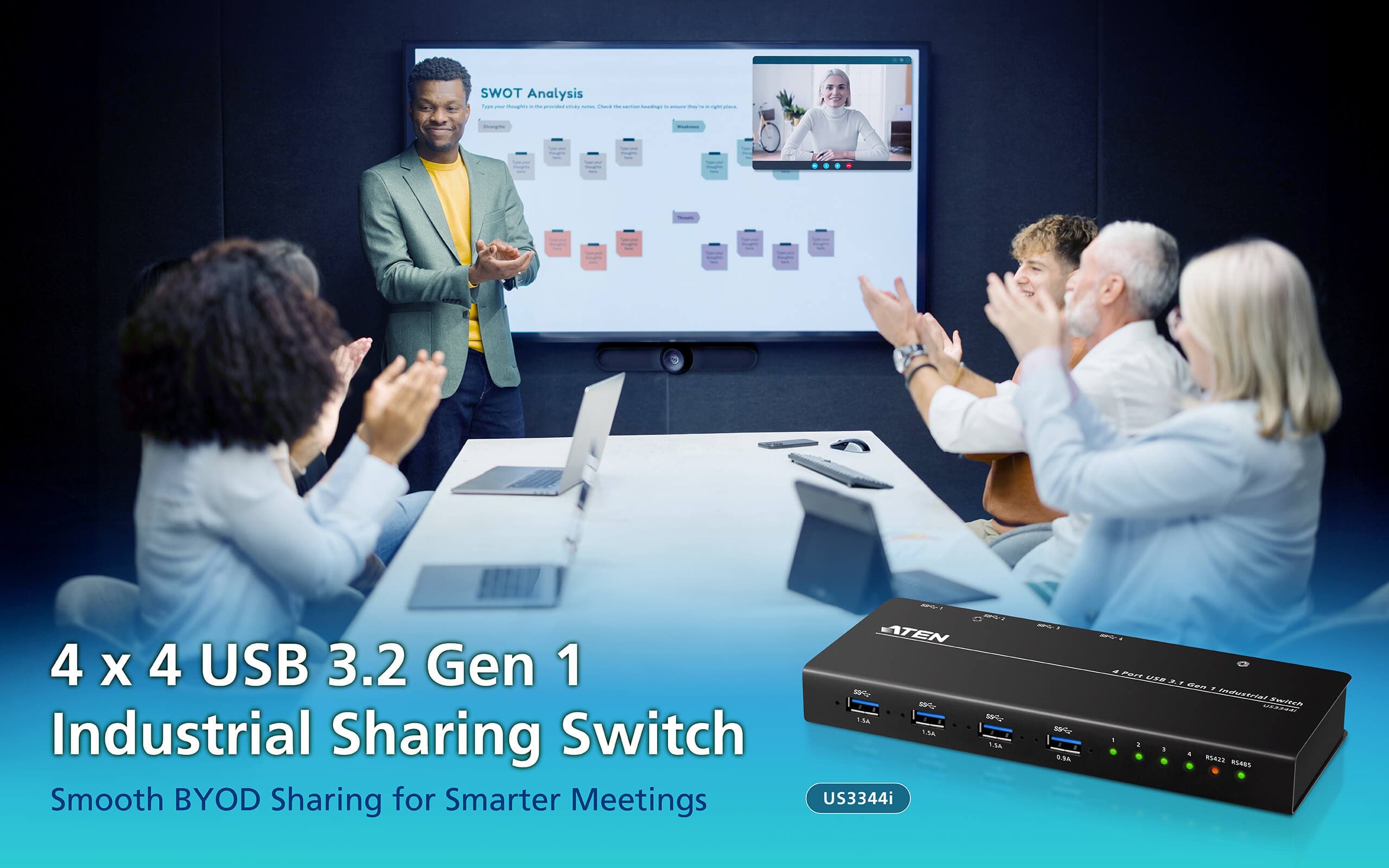 4 x 4 USB 3.2 Gen 1 Industrial Sharing Switch — view 5