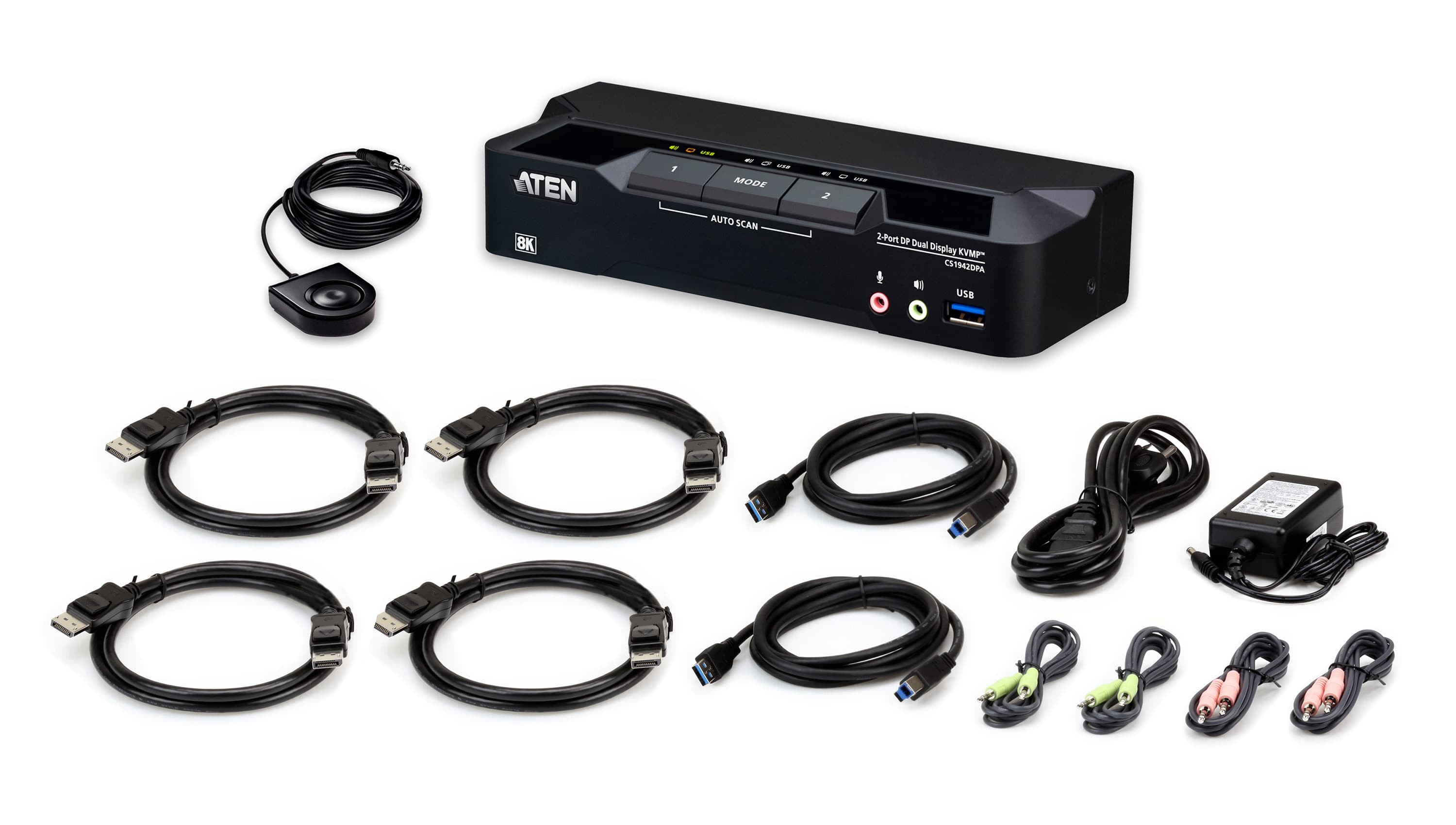 2-Port USB 3.0 8K DisplayPort Dual-Display KVMP™ Switch (Cables included) — изглед 4