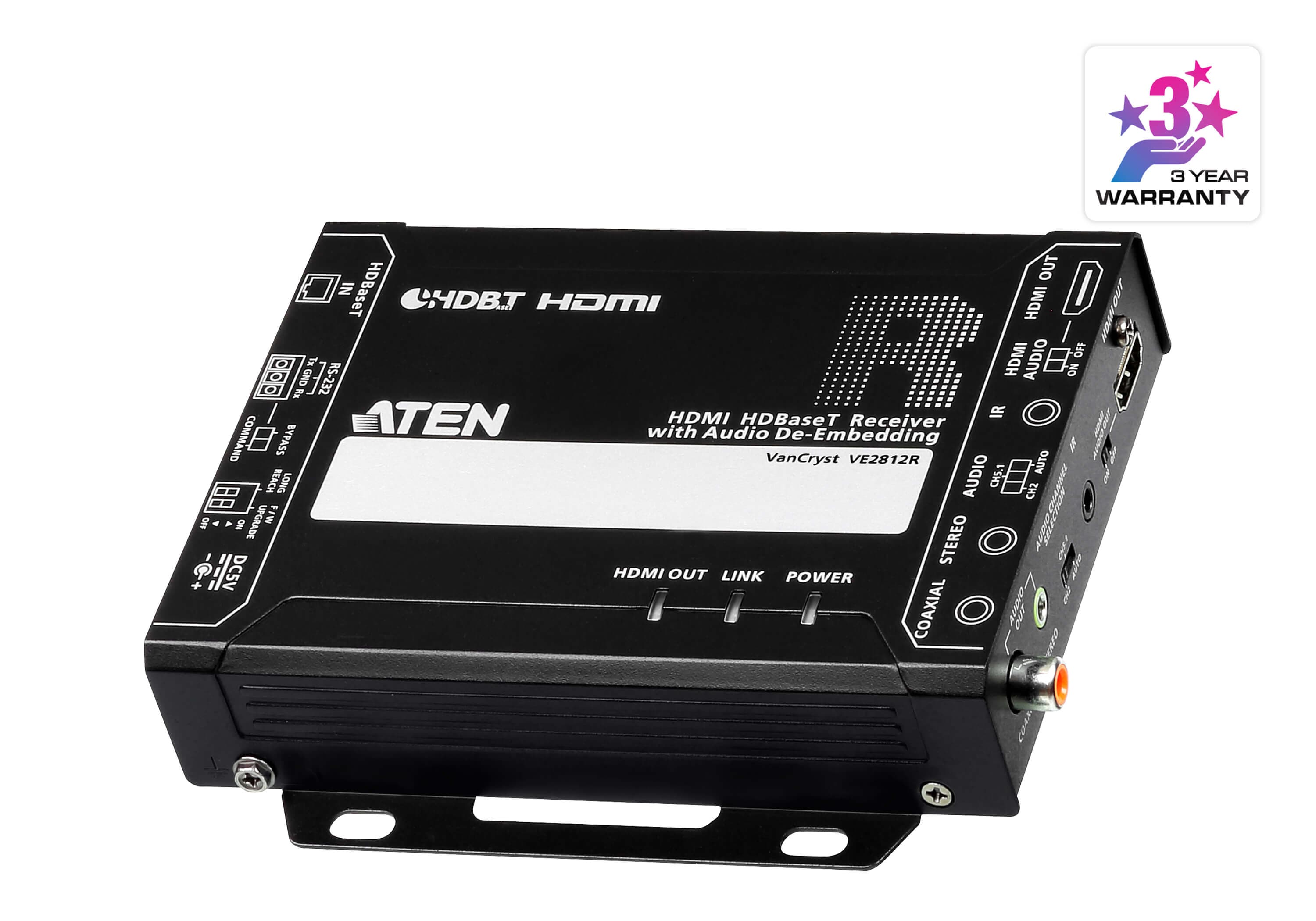 HDMI HDBaseT Receiver with Audio De-Embedding (4K@100m) (HDBaseT Class A) — изглед 3