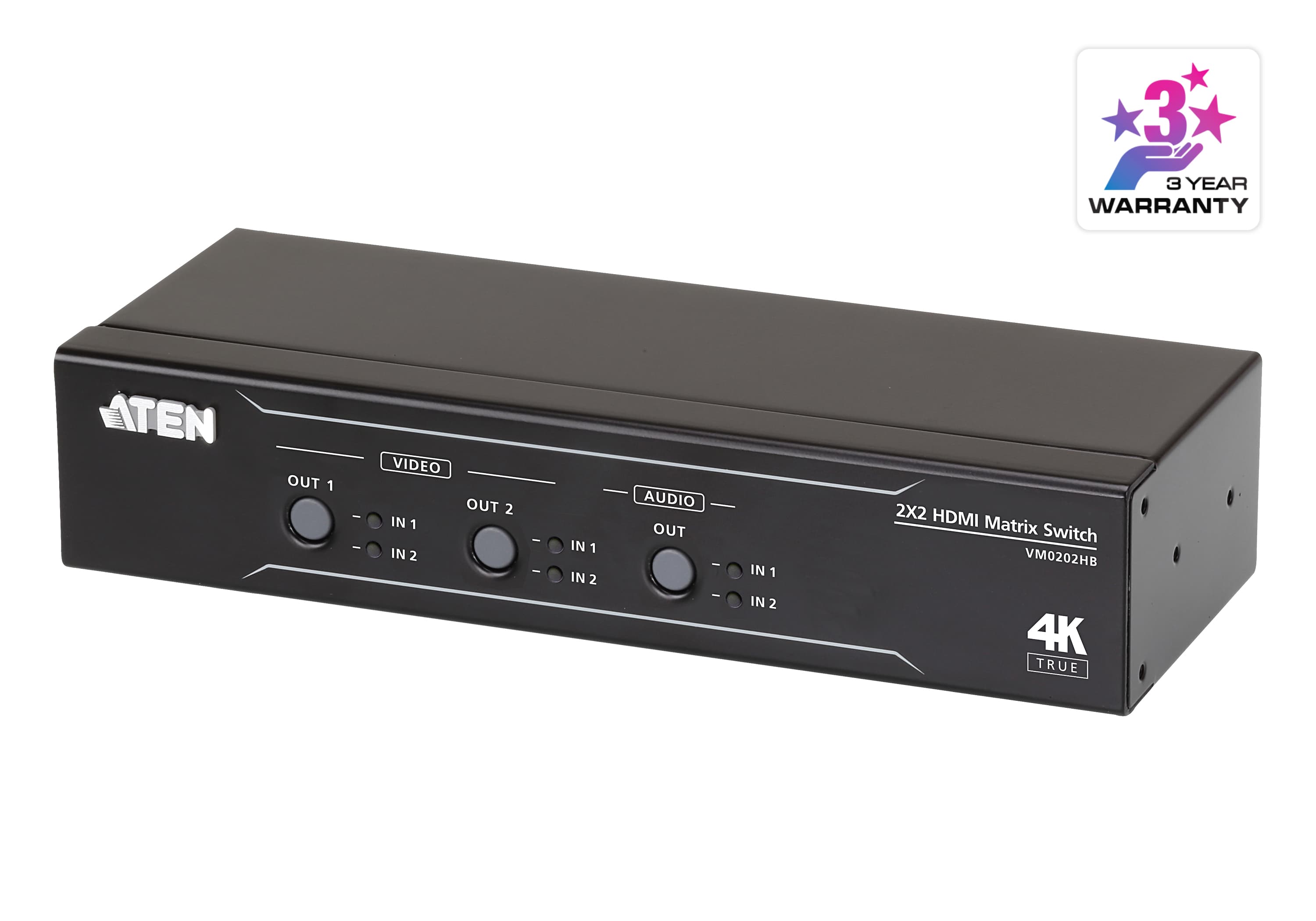2 x 2 True 4K HDMI Matrix Switch with Audio De-Embedder — изглед 3