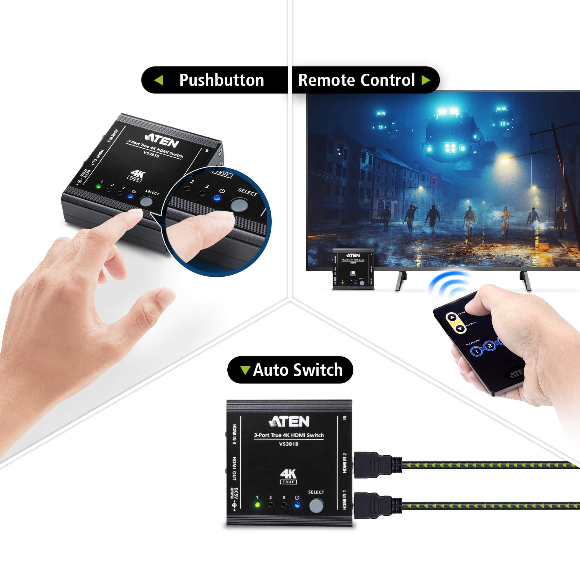3-Port True 4K HDMI Switch — изглед 6
