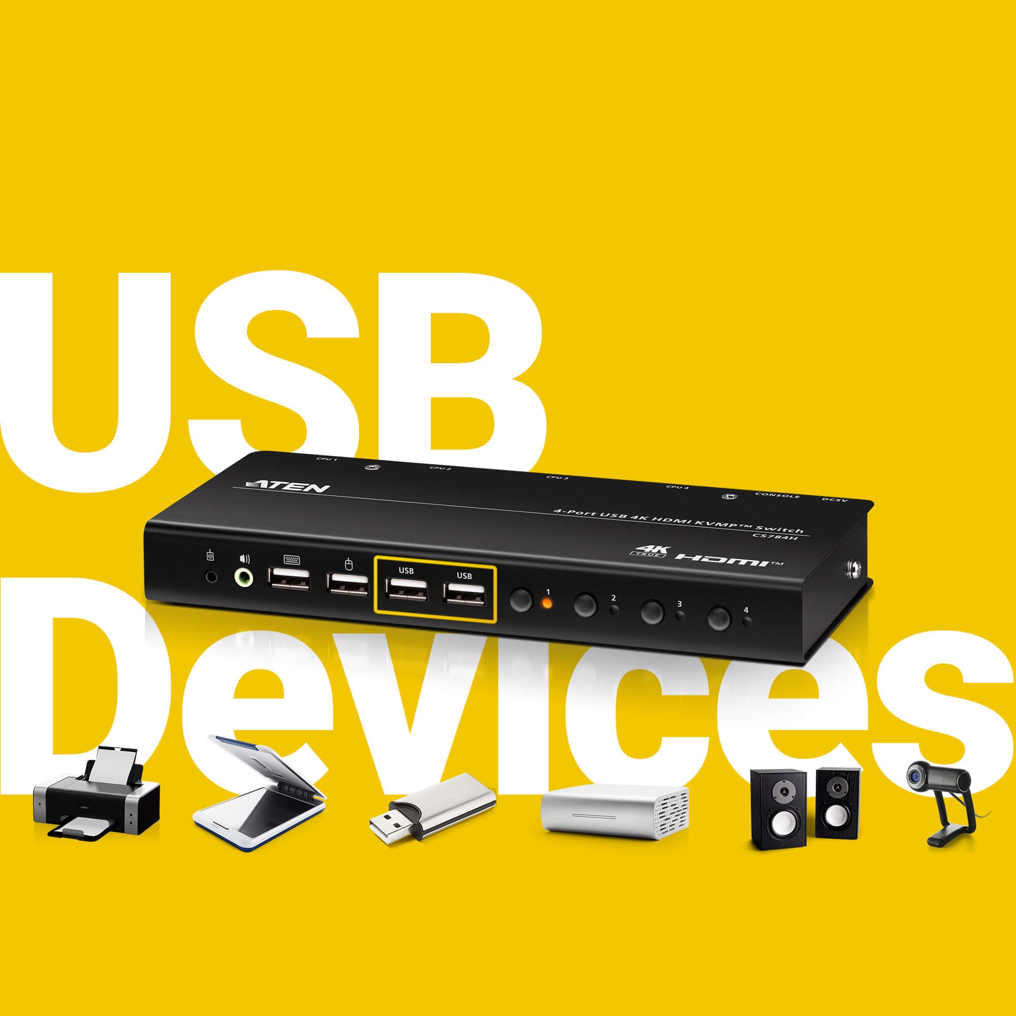 4-Port USB 4K HDMI KVMP™ Switch (Cables included) — view 5