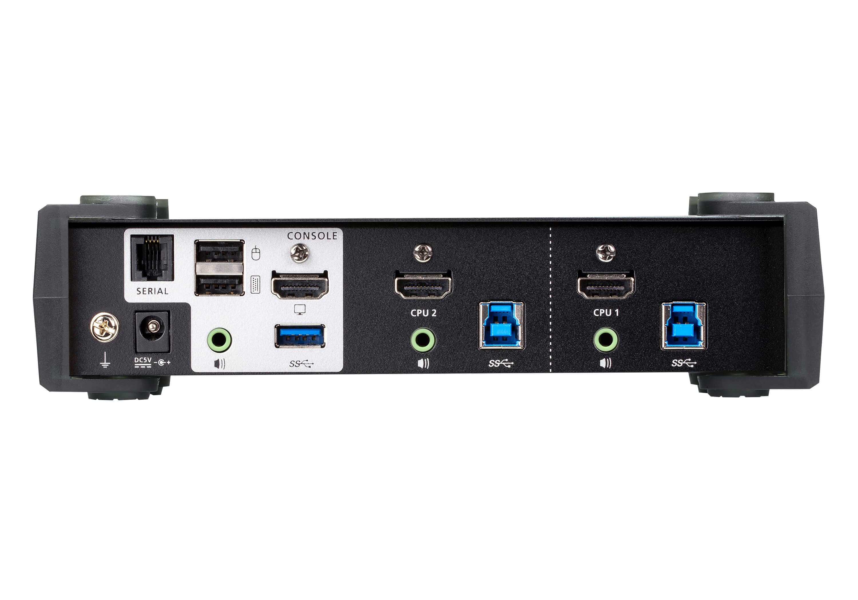 2-Port USB 3.0 4K HDMI KVMP™ Switch with Audio Mixer Mode — view 2