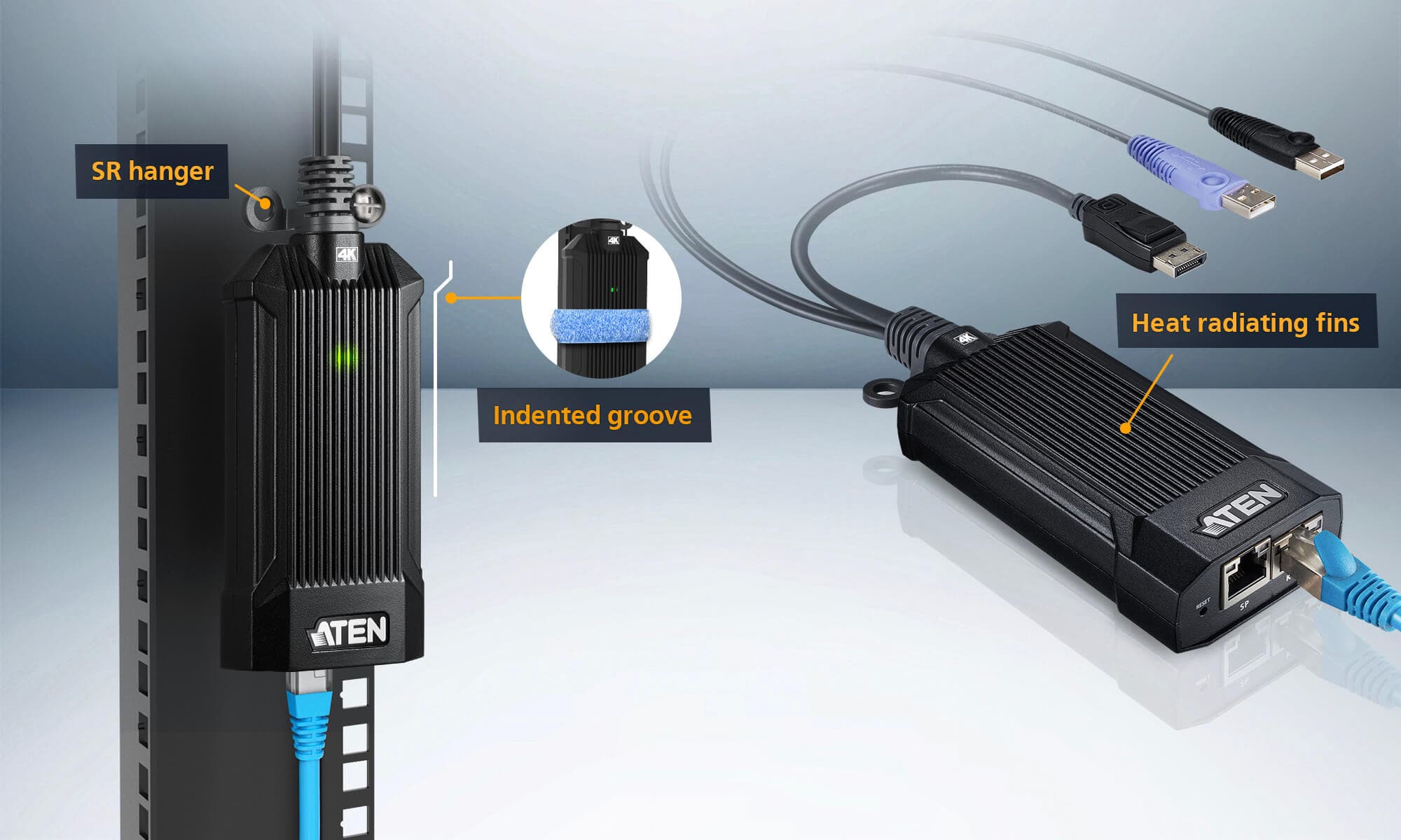 USB 4K DisplayPort KVM DigiProcessor — изглед 4