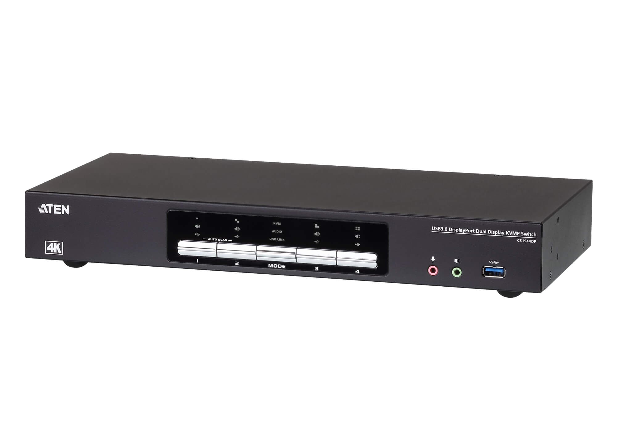 4-Port USB 3.0 4K DisplayPort Dual Display KVMP™ Switch — view 3