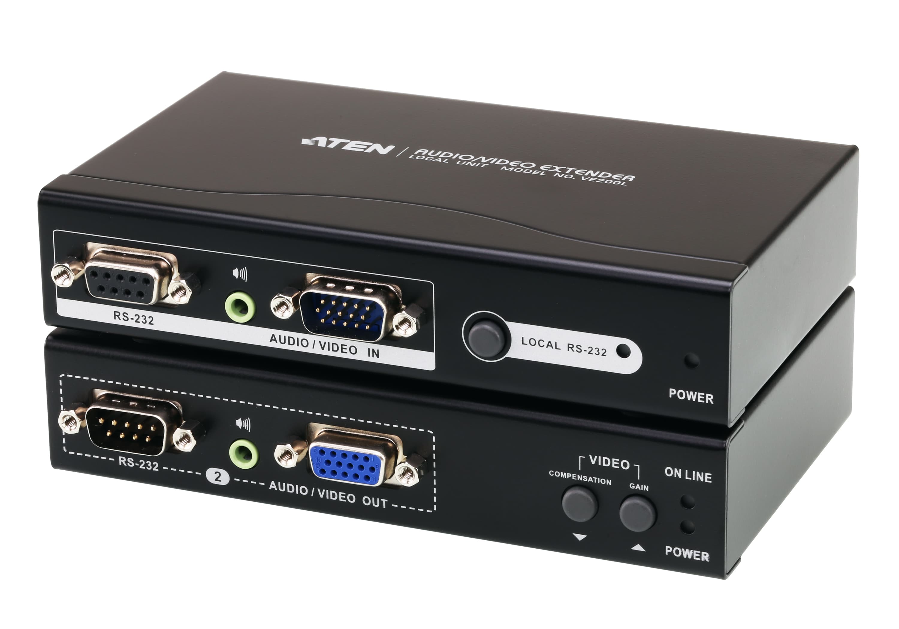 VGA/Audio/RS-232 Cat 5 Extender with Dual Output (1280 x 1024@200m)