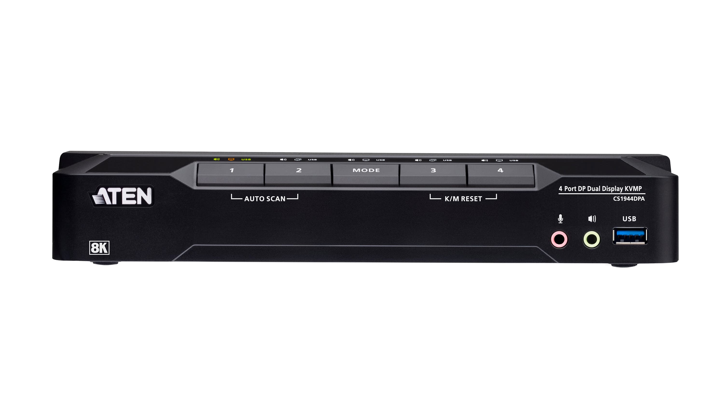 4-Port USB 3.0 8K DisplayPort Dual-Display KVMP™ Switch (Cables included)
