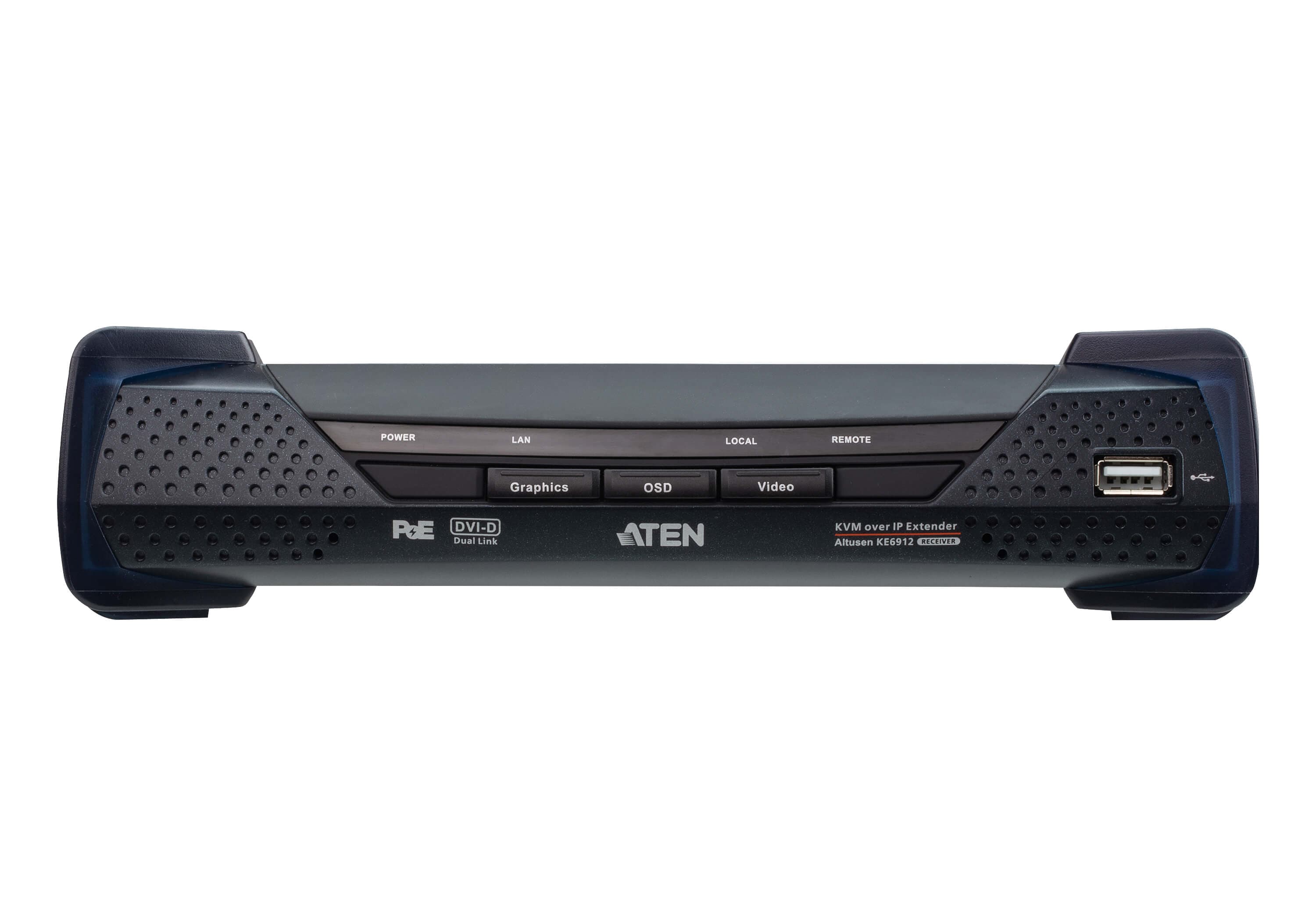 2K DVI-D Dual Link KVM over IP Receiver with PoE — изглед 2
